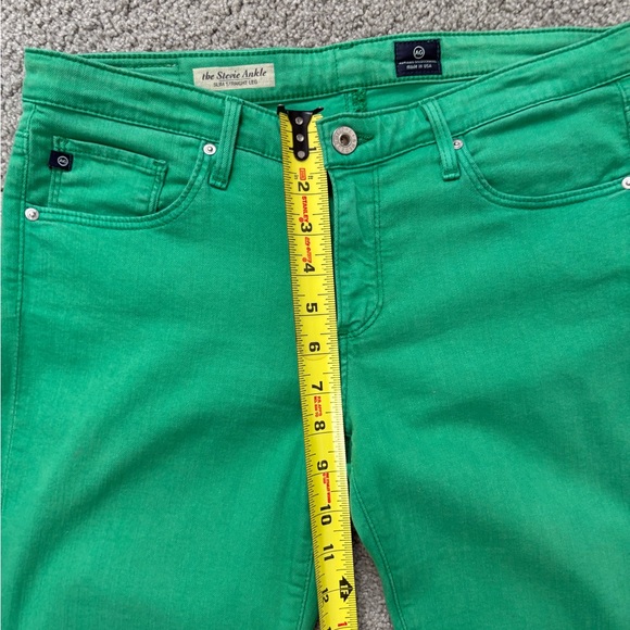 AG Adriano Goldschmied the Stevie Ankle Jeans Slim Straight Size 29 Kelly Green - Picture 10 of 11